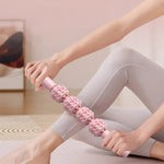 4-Wheel Massage Stick Leg Beautizer With Cylindrical Handle Ring Stick